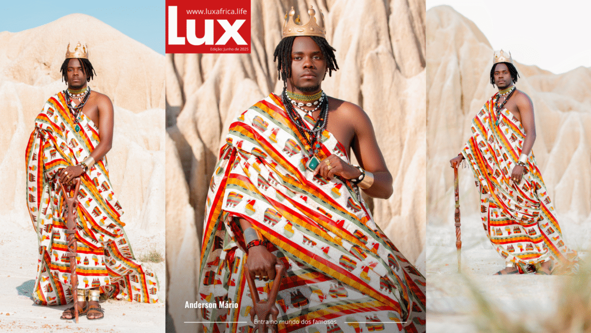 Para a edição de junho, a revista Lux traz-lhe como capa o artista angolano Anderson Mário, uma figura emblemática e irreverente que muito se destaca pela sua sonoridade e indumentárias assentes nas suas raízes culturais.
